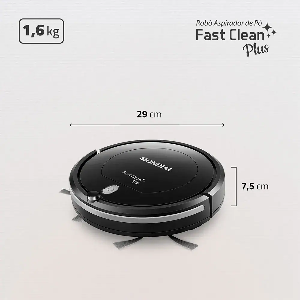 Aspirador De Pó Robô Fast Clean Rb-03 Mondial - Miniatura 9