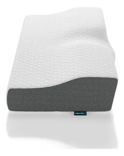 Travesseiro Cervical MMX Suporte Ergonômico Ortopédico Nasa Coluna Totalcomfort Carvão Ativado Cor Branco - Miniatura 2