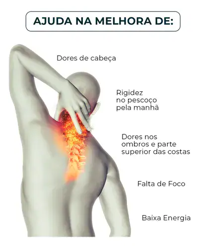 Travesseiro Cervical MMX Suporte Ergonômico Ortopédico Nasa Coluna Totalcomfort Carvão Ativado Cor Branco - Miniatura 3