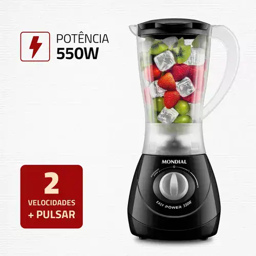 Liquidificador Easy Power Mondial Preto 550W L-550-B - Miniatura 6
