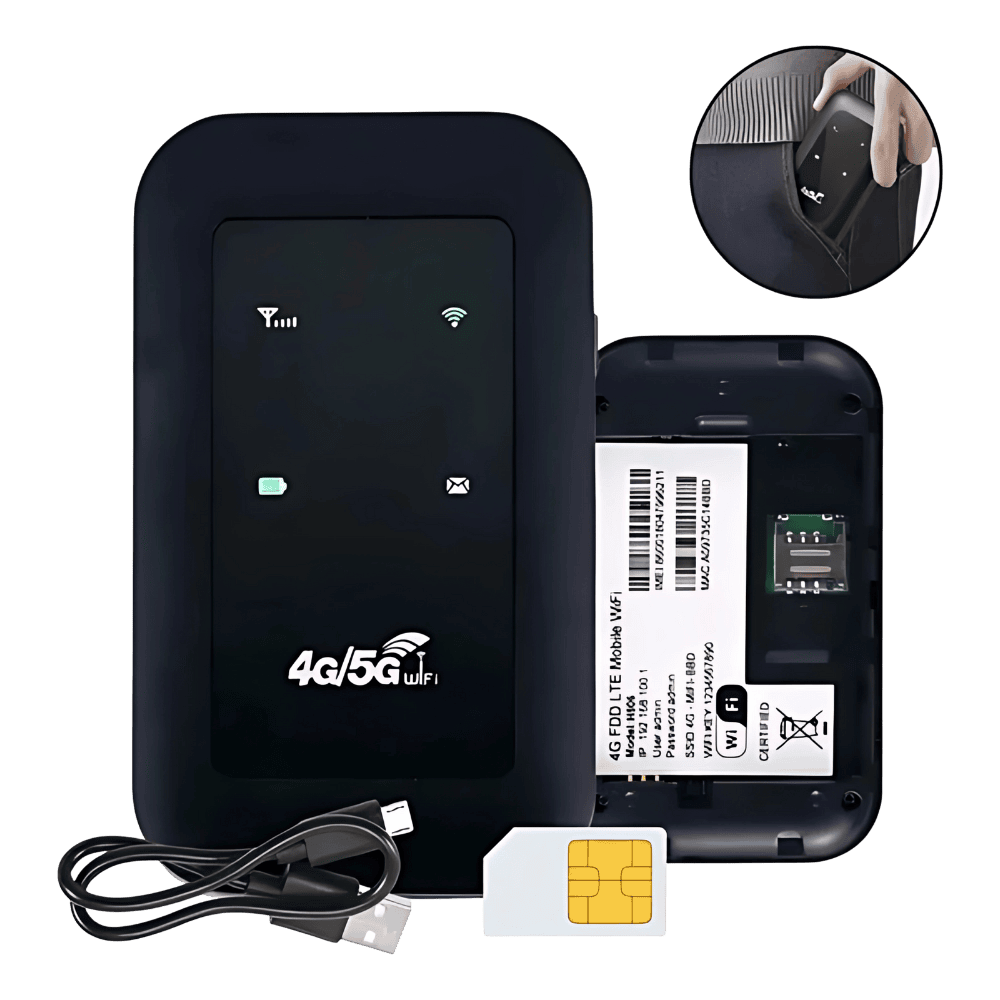 Mini Modem Chip 4g 5g Lte Repetidor Expansor Sinal Rápido Cor Preto