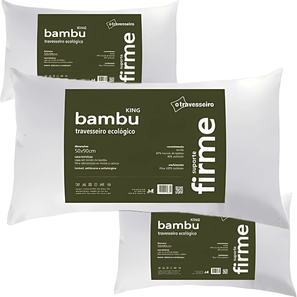 Kit com 3 Travesseiros Hipoalérgicos de Bambu 50x70cm