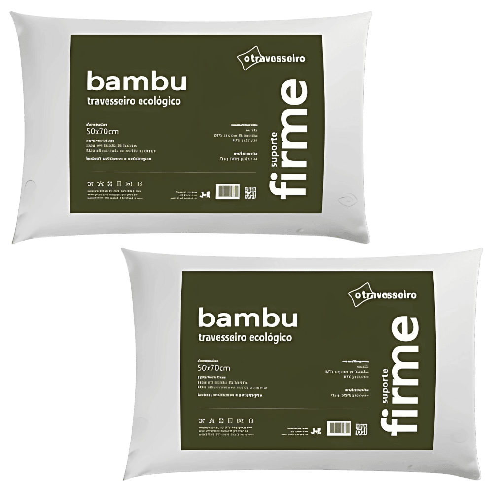 Kit com 2 Travesseiros Hipoalérgicos de Bambu 50x70cm
