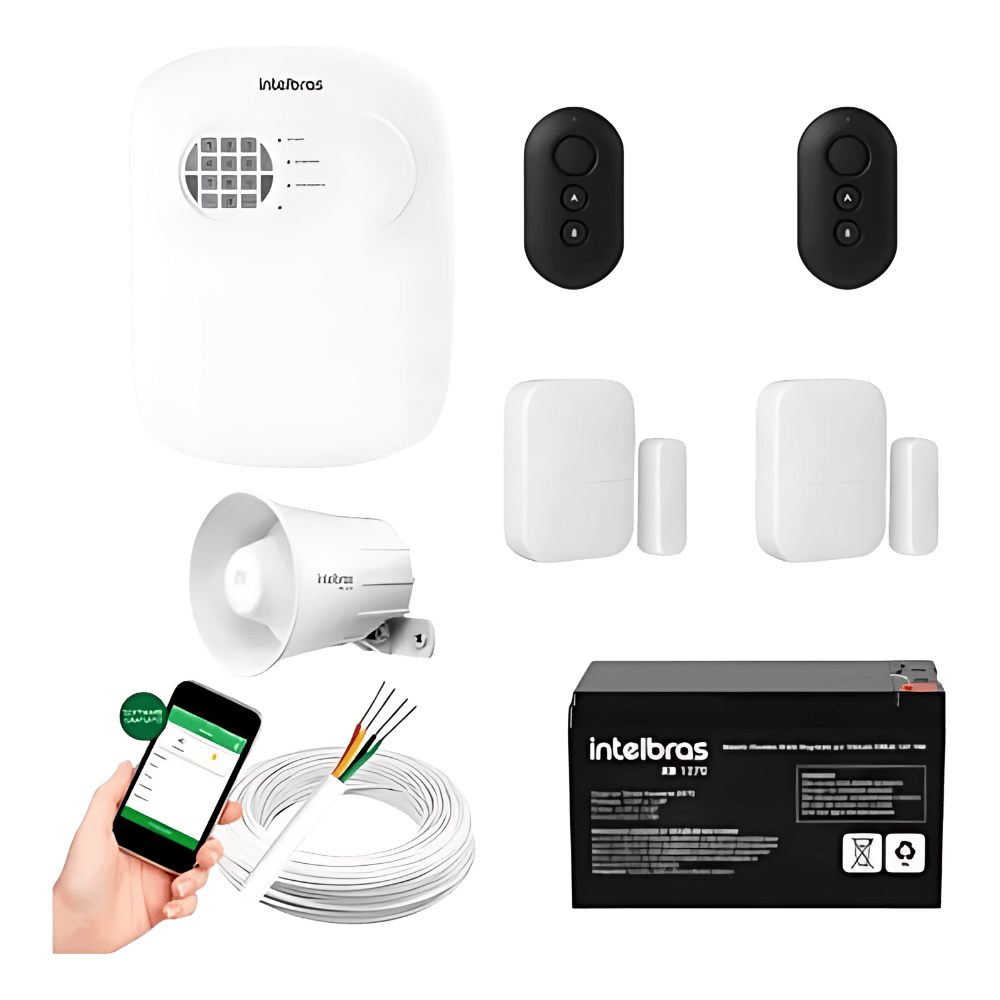 Kit Central Alarme Anm 24 Net App Celular + 2 Sensores S/fio