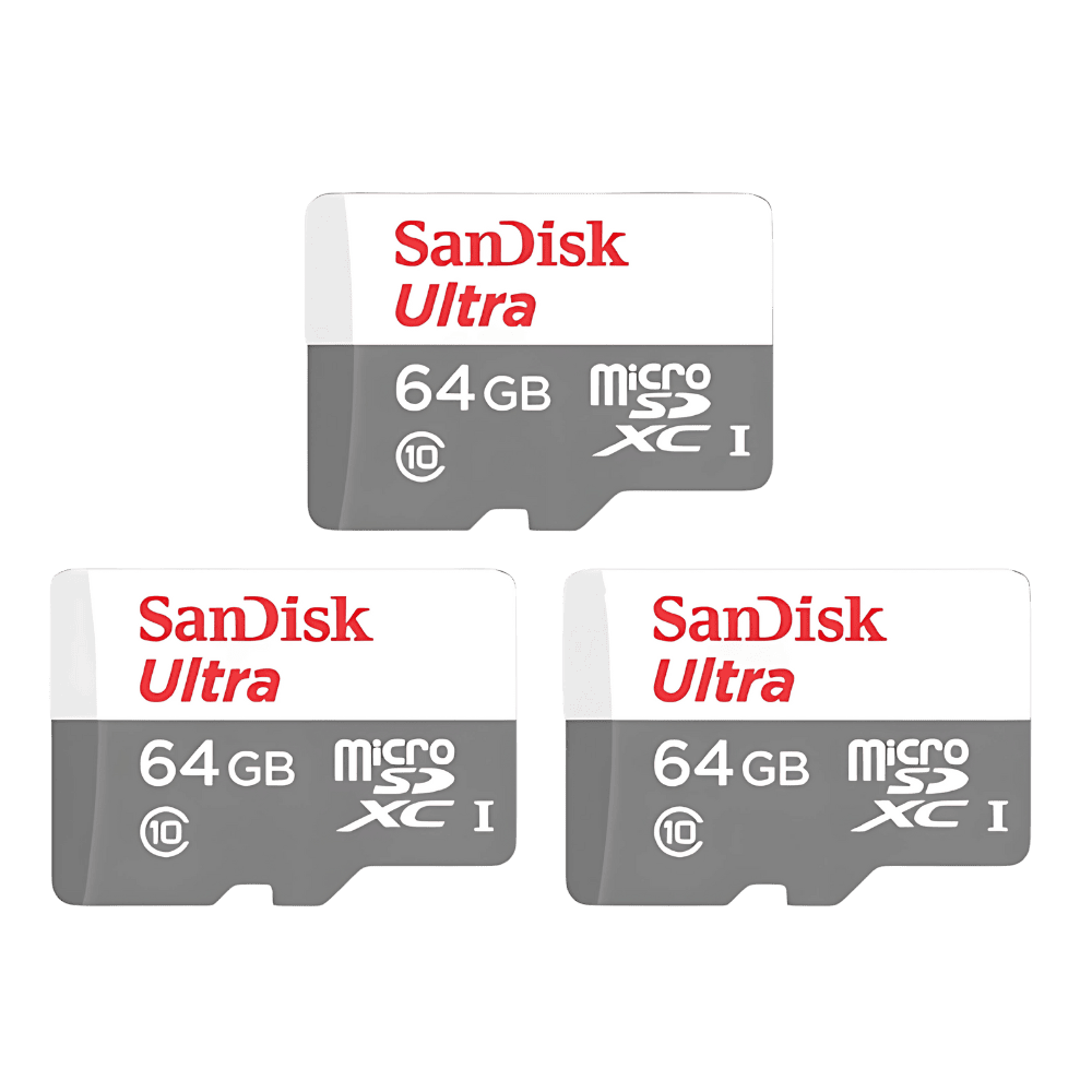 Kit 3 Unidades Cartão Memória Micro Sd Sandisk 64gb Classe 10 Ultra - Miniatura 1