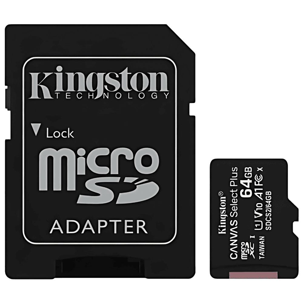 Cartão de memória Kingston microSD de 64GB Canvas Select Plus