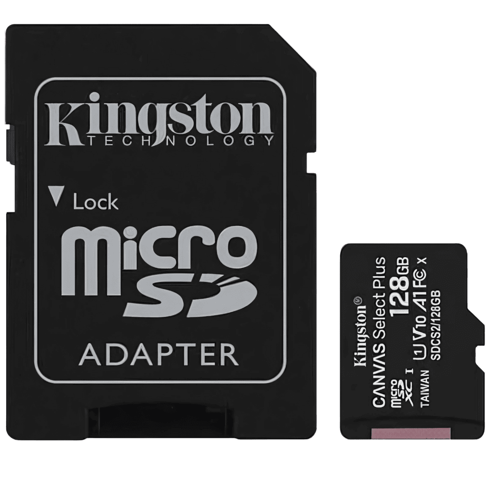 Cartão de memória Kingston microSD de 128GB Canvas Select Plus