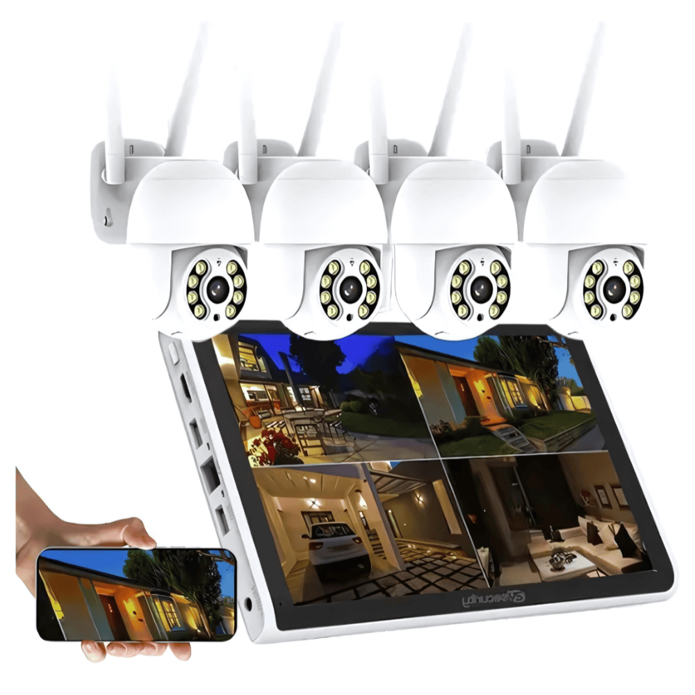 Kit 4 Câmeras Full Hd Nvr 4 Canais Wi-fi Sem Fio Lançamento