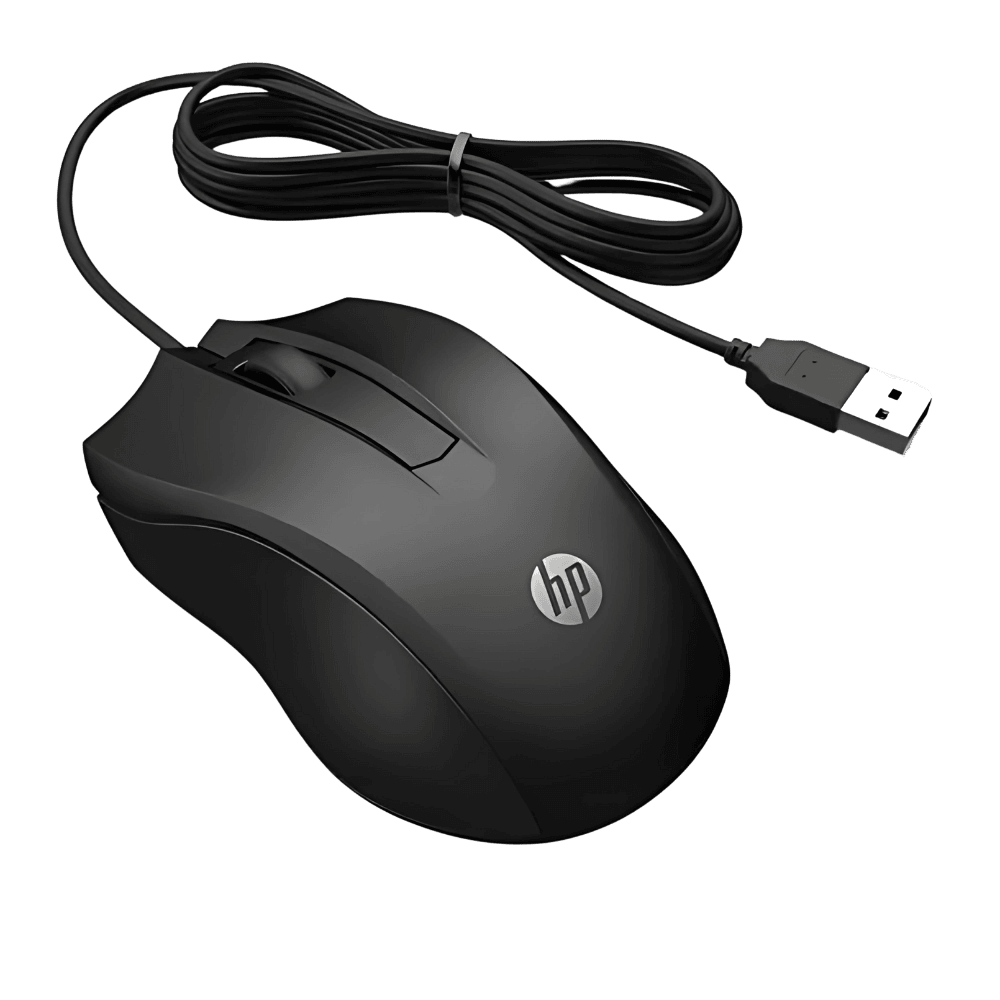 Mouse Com Fio HP 100 USB 1600DPI Cabo 1.5M Preto Classic