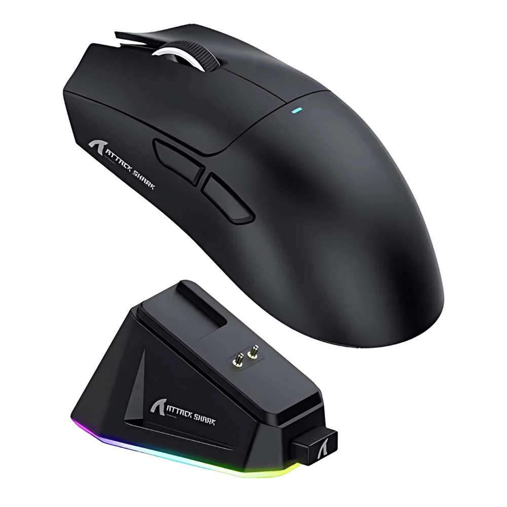 Mouse Gamer X11 Attack Shark Tri Mode 22000dpi Paw3311 Dock Cor Preto