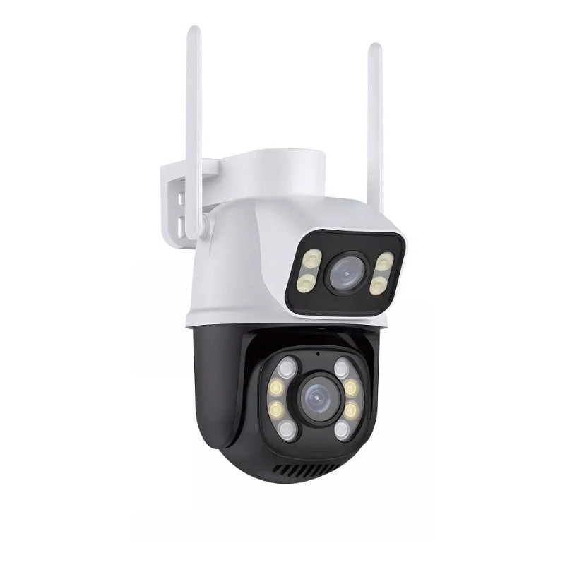 Kit Câmera Segurança Dome 2k 360 Prova D'agua Lente Dupla Cor Branco/preto + Cartão 64GB - Miniatura 3