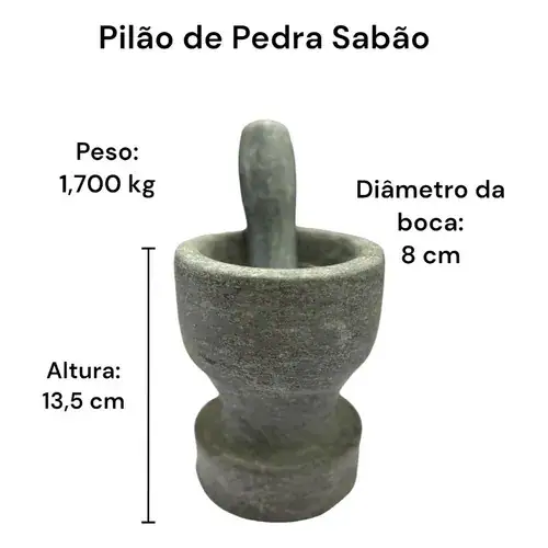 Jogo de Panelas De Pedra Sabão Duráveis 6 Peças - Miniatura 4