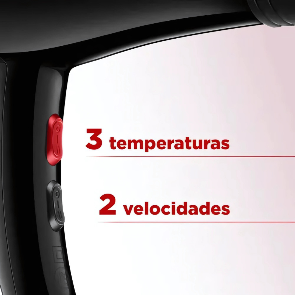 Mondial Turbo Íon 1900W Tourmaline Preto/Vermelho - Miniatura 3