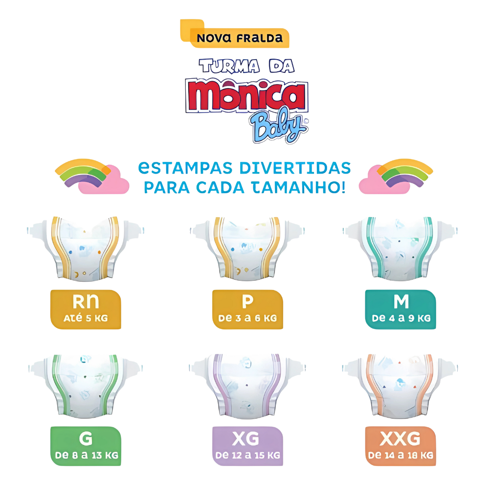 Fralda Turma da Mônica QuatroSec P Mega - Miniatura 4